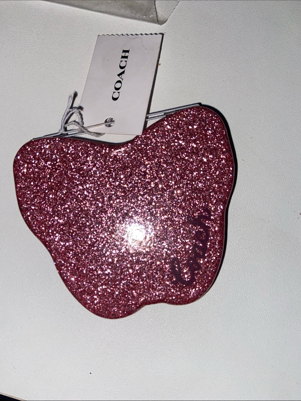 NWT Coach Mirror Pink Sparkling Butterfly two sided